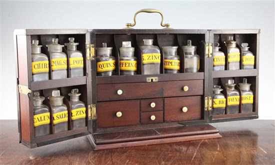 A Georgian mahogany apothecary box, 11.75in.